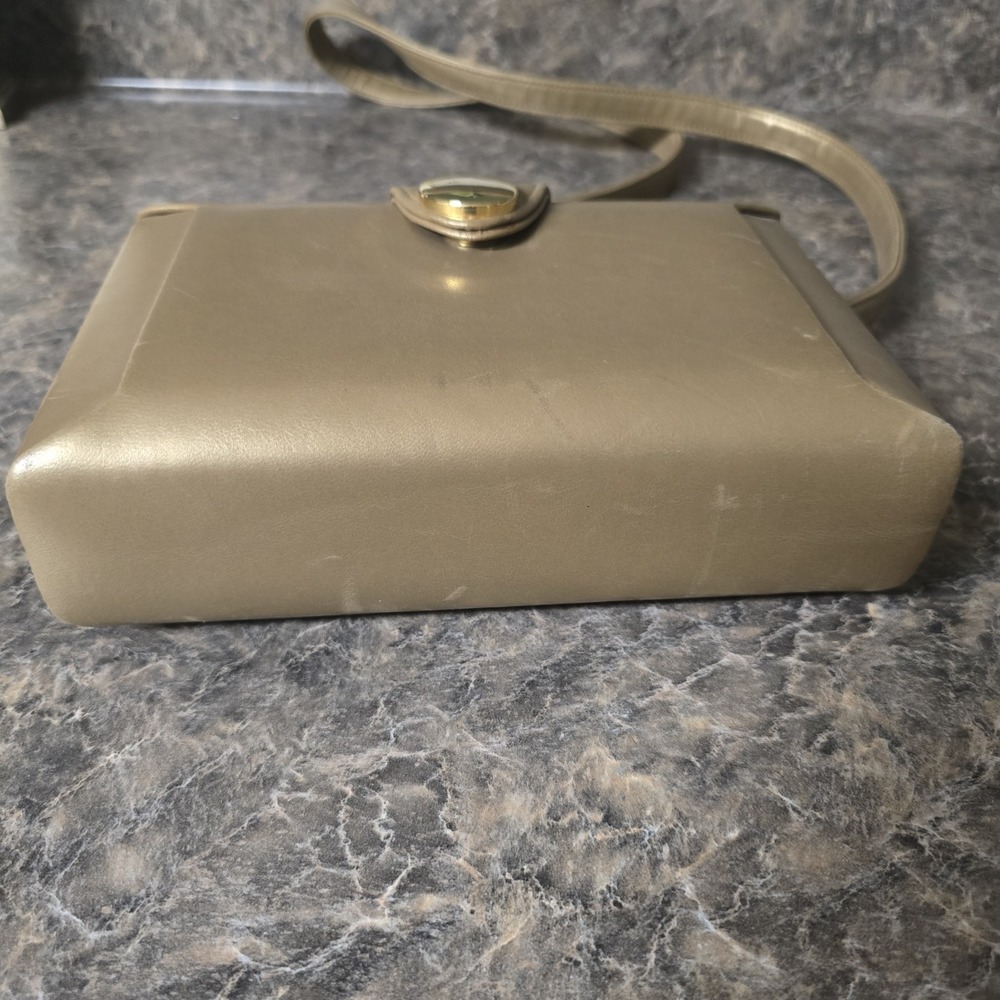 Modern Ande Soft Leather Crossbody Shoulder Bag Gold Excellent Condition Vintage - Picture 4 of 10